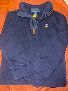 Polo by Ralph Lauren Navy Blue Quarter-Zip Pullover with Pony Logo